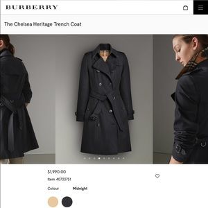 The Chelsea Heritage Trench Coat Burberry in Black